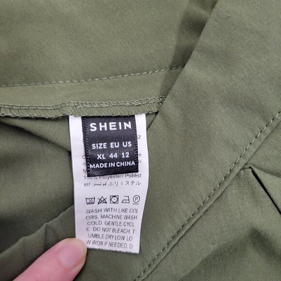 Shein Women's Green Single Breasted Flare Skirt with Button Details Size XL - Picture 9 of 11